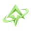 Lime emblem with a sharp peak and curved ring on a transparent background.